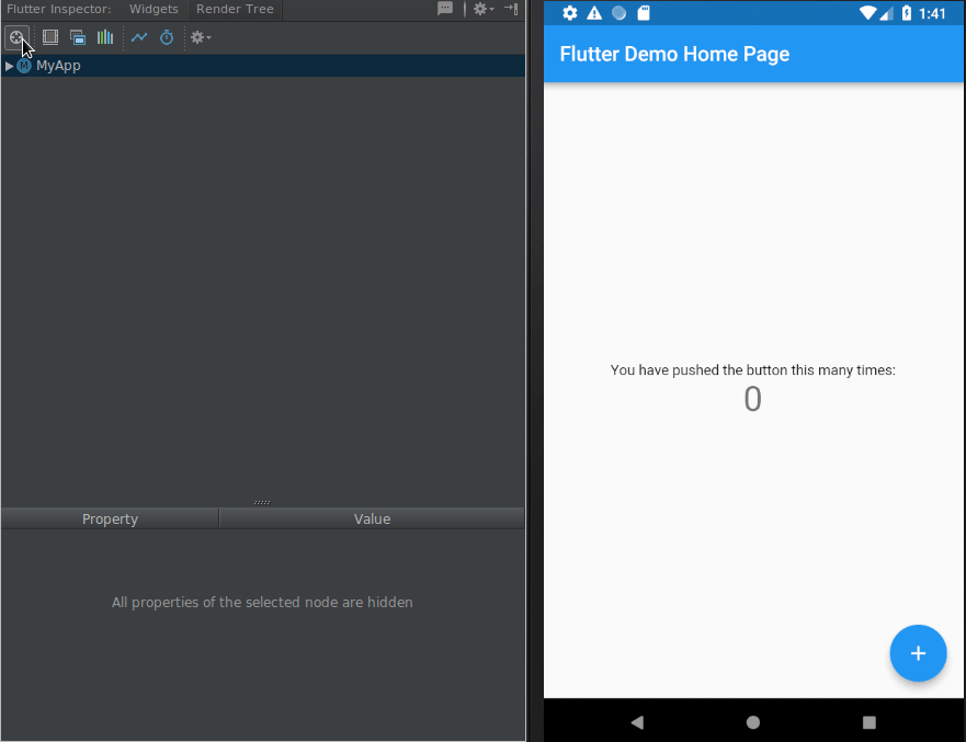 Flutter’s new widget inspector helps you visualize your widget tree.